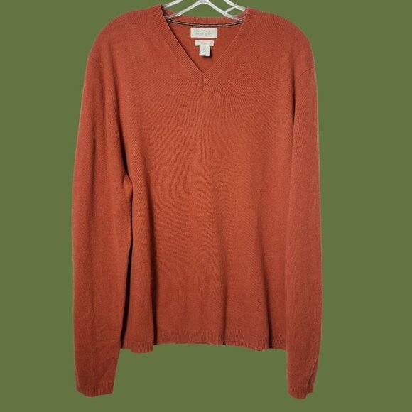 Banana Republic Other - Banana Republic Mens 100% Cashmere V-Neck Sweater Orange Large